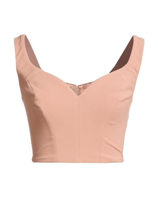 Elisabetta Franchi White Blush Top Polyester, Elastane