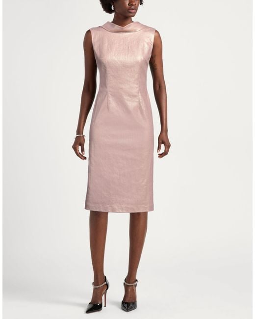 Siste's Pink Midi Dress Cotton, Polyester, Polyurethane, Elastane
