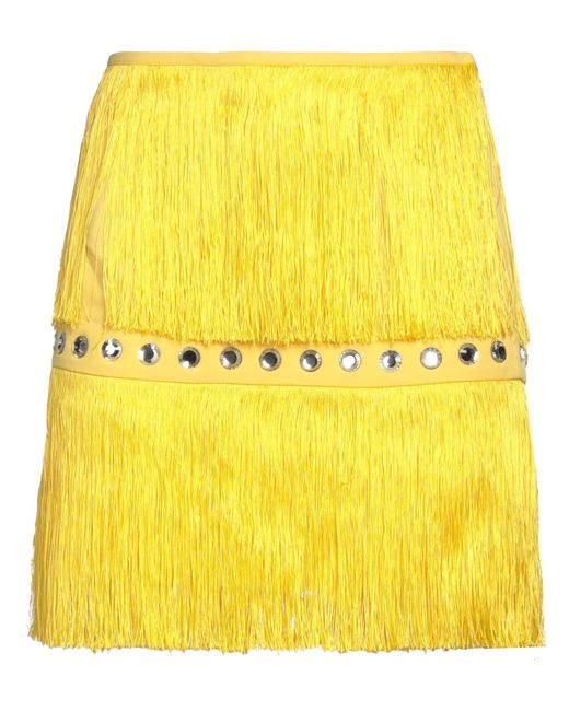 Sara Battaglia Yellow Mini Skirt