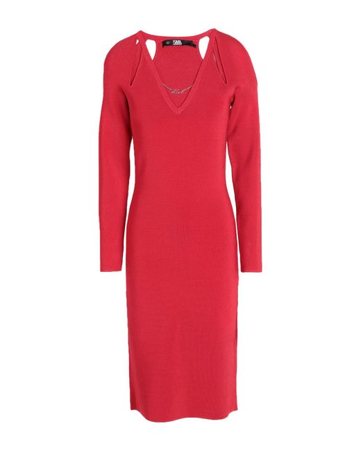 Karl Lagerfeld Red Midi-Kleid