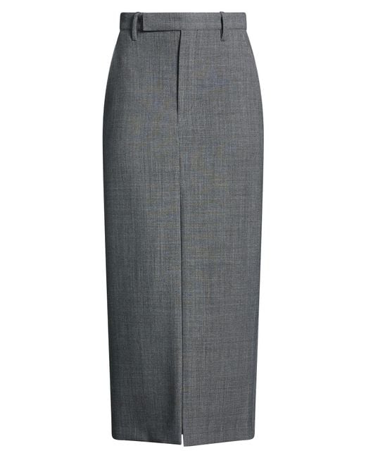 Brunello Cucinelli Gray Maxi Skirt Polyester, Virgin Wool, Elastane, Brass