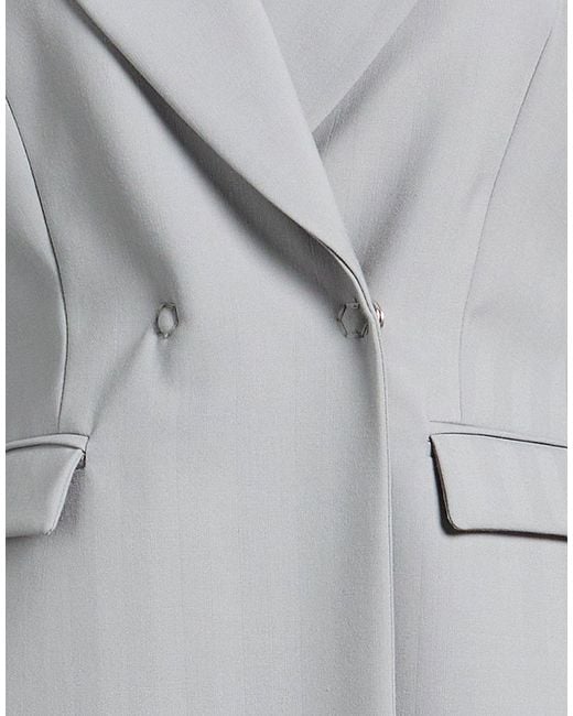 Cruna Gray Slate Blazer Polyester, Virgin Wool, Elastane