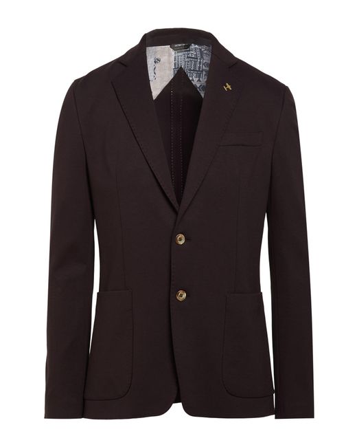 Havana & Co. Black Dark Blazer Viscose, Nylon, Elastane for men