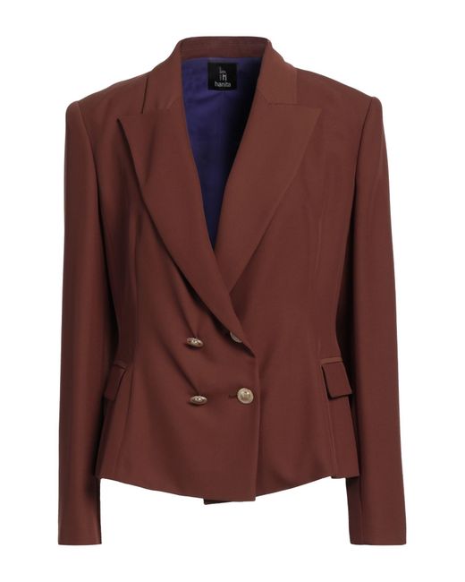 Hanita Brown Blazer Polyester, Elastane