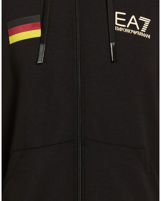 EA7 Black Sweatshirt Polyester, Viscose, Elastane for men