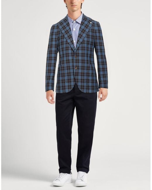 Luigi Bianchi Blue Dark Blazer Wool for men