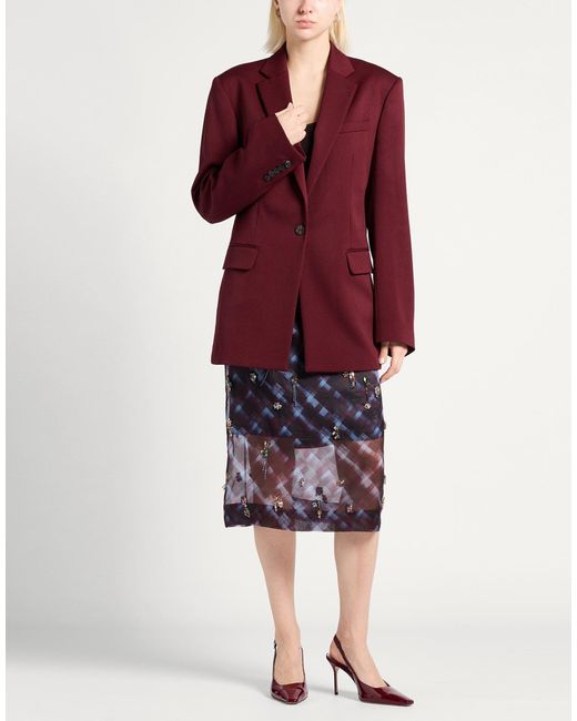 Dries Van Noten Red Burgundy Blazer Wool