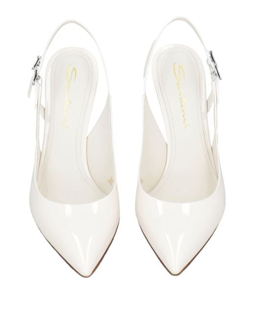 Santoni White Pumps