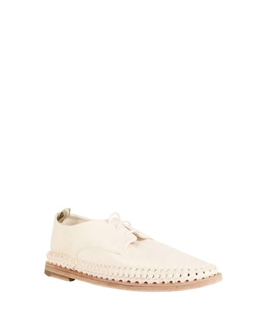 Officine Creative Natural Ivory Lace-Up Shoes Soft Leather for men