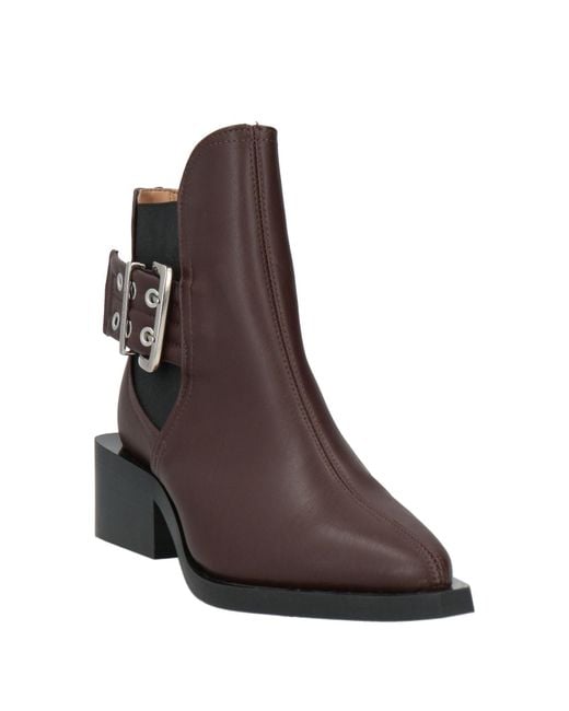Ganni Brown Ankle Boots Synthetic Material, Textile Fibers