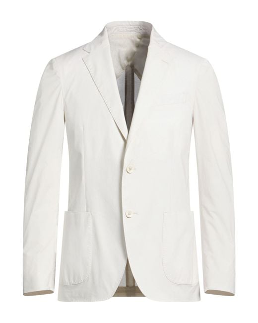 Lardini White Blazer Cotton, Elastane for men