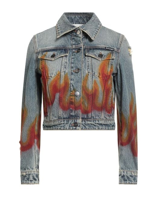Palm Angels Denim Outerwear Cotton, Polyester in Blue Lyst UK