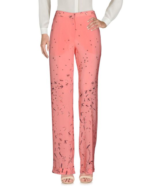 Valentino Silk Casual Pants in Pink - Lyst