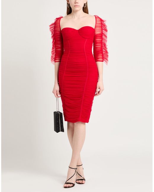 Elisabetta Franchi Red Midi Dress