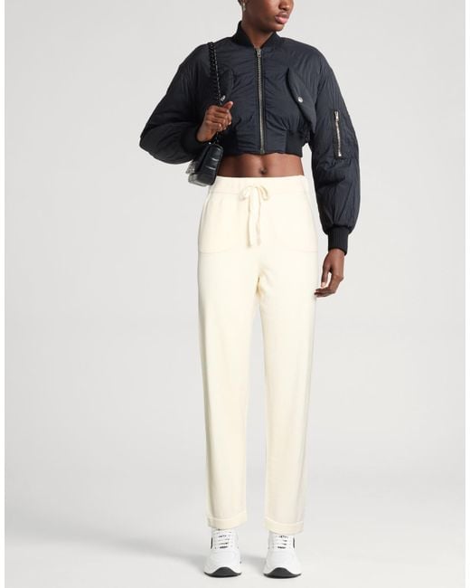 Gran Sasso White Cream Pants Virgin Wool, Viscose, Cashmere