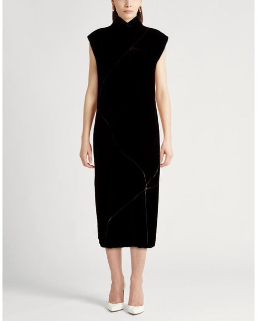 Gentry Portofino Black Midi Dress Viscose, Silk