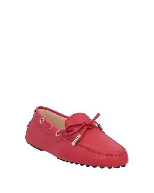 Tod's Red Loafers Leather