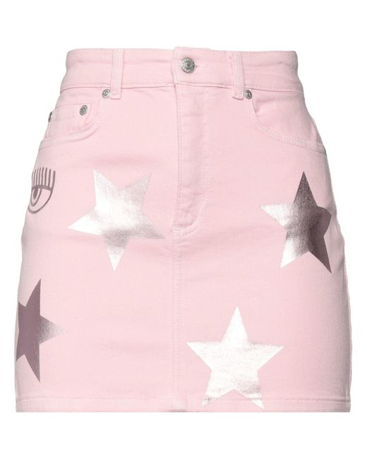 Chiara Ferragni Pink Denim Skirt
