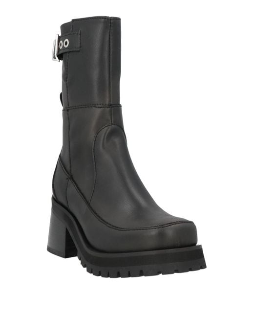 Ganni Black Ankle Boots Textile Fibers