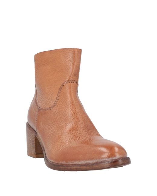 Moma Brown Tan Ankle Boots Leather