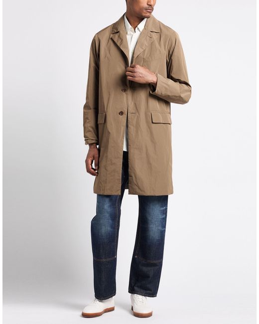 Aspesi Brown Overcoat & Trench Coat Polyester for men
