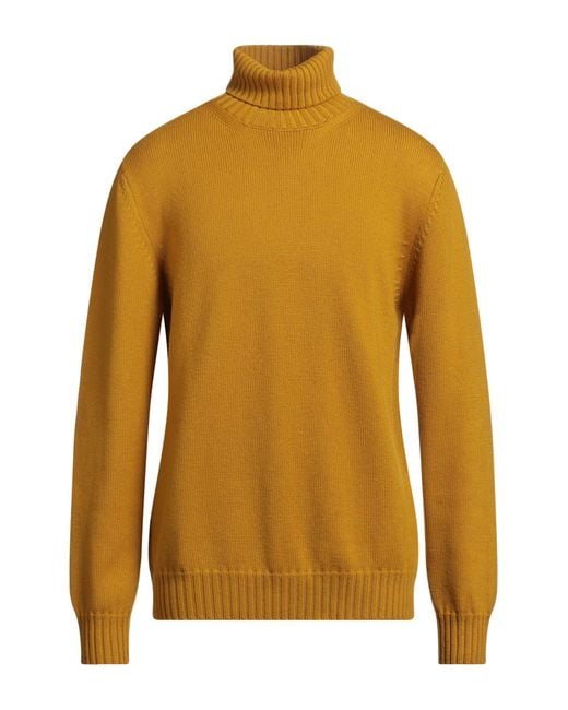 Alpha Studio Yellow Mustard Turtleneck Merino Wool for men