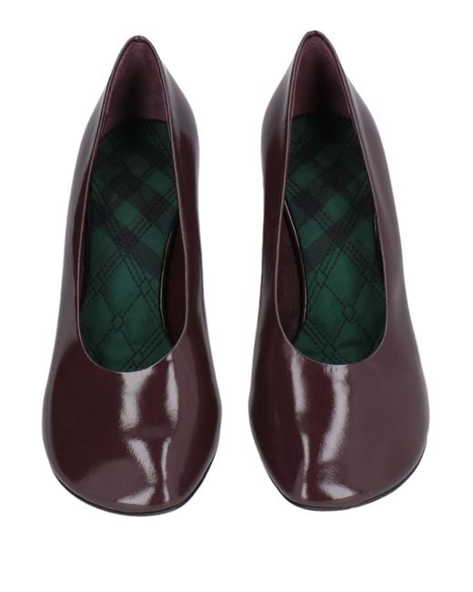 Burberry Brown Burgundy Pumps Leather