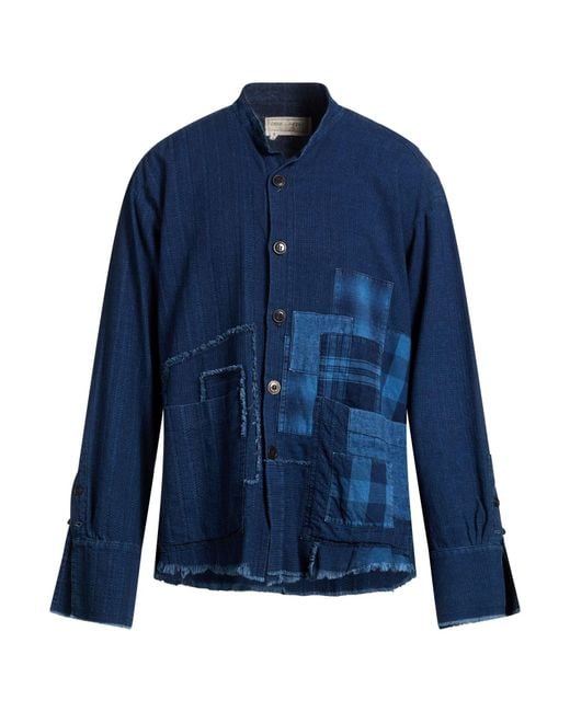 Greg Lauren Blue Shirt Cotton for men