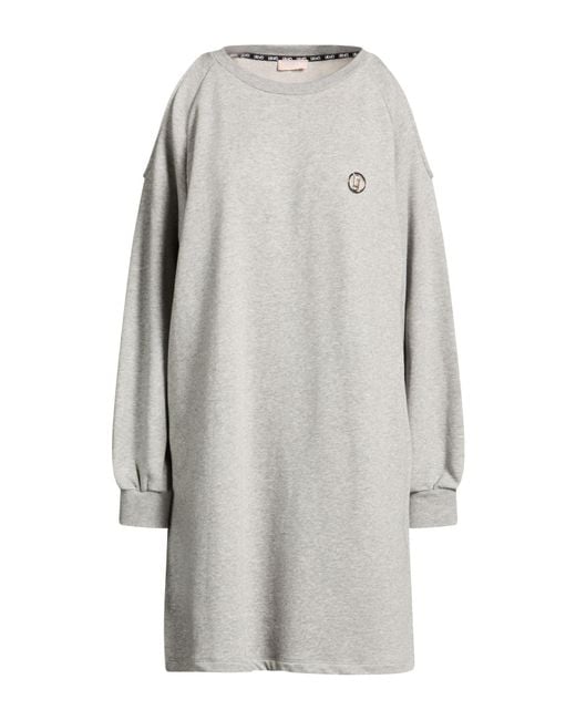 Liu Jo Gray Mini Dress Cotton, Polyester, Elastane