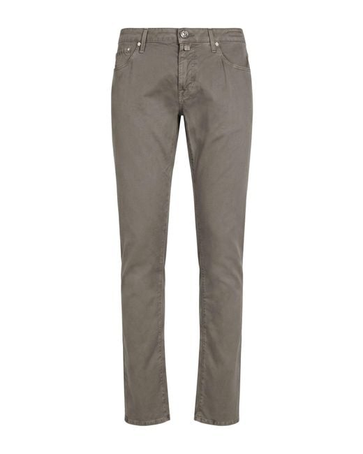 Jacob Cohen Gray Pants Modal, Cotton, Elastane for men