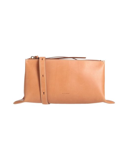 Jil Sander White Camel Cross-Body Bag Cow Leather