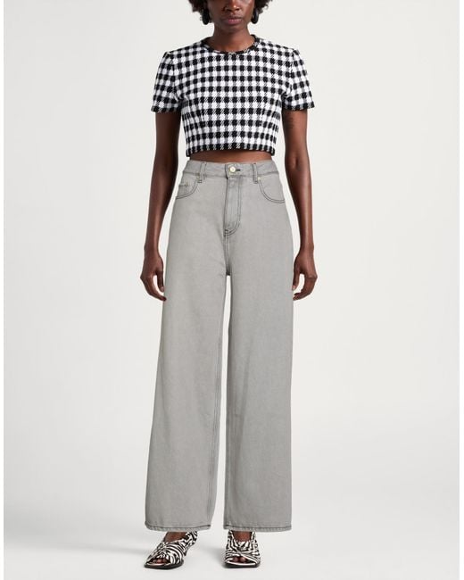 Ganni Gray Jeans Cotton, Viscose
