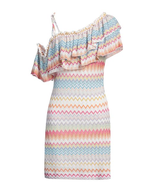 Missoni White Mini Dress Viscose, Metallic Fiber