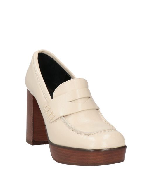 Ovye' By Cristina Lucchi Natural Cream Loafers Calfskin