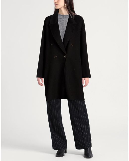 BRERAS Milano Black Coat Wool, Polyester