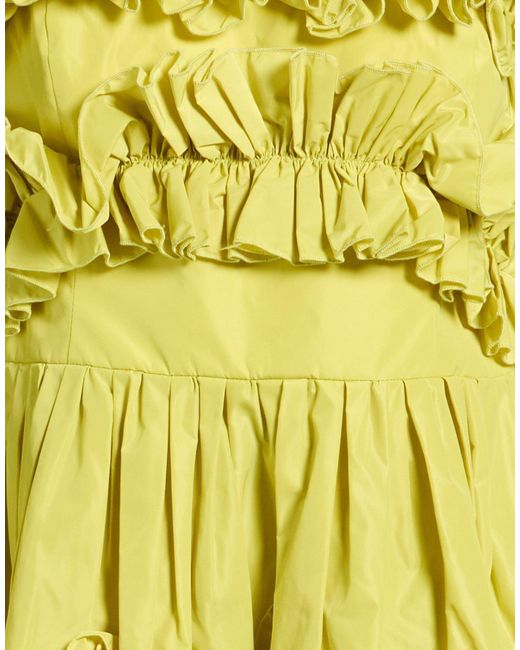 Babylon Yellow Lime Mini Dress Polyester