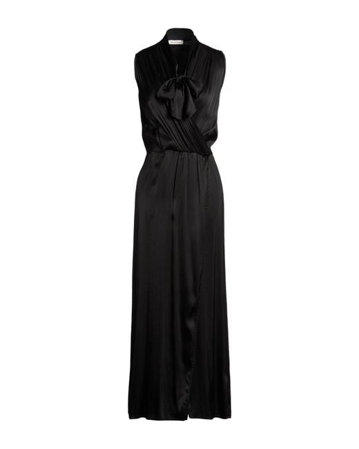 Manila Grace Black Maxi Dress Viscose, Elastane