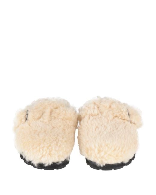 Jil Sander White Ivory Mules & Clogs Shearling