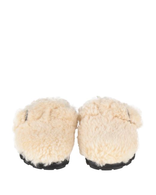 Jil Sander White Ivory Mules & Clogs Shearling