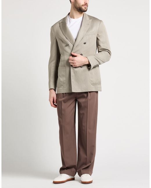 Brunello Cucinelli Natural Blazer Silk, Linen for men