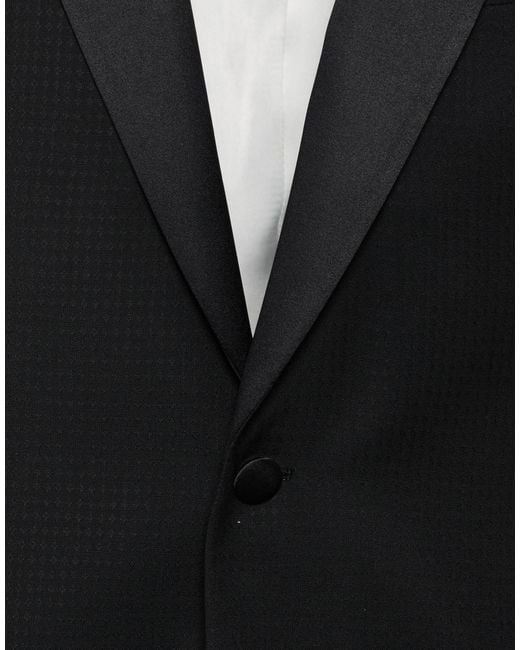 Paoloni Black Suit Wool, Viscose, Polyester, Elastane for men