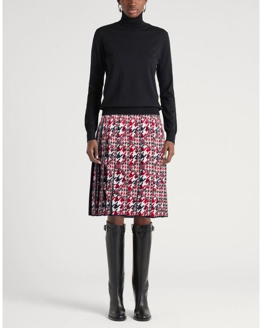 Thom Browne Red Midnight Midi Skirt Cotton, Wool, Polyamide