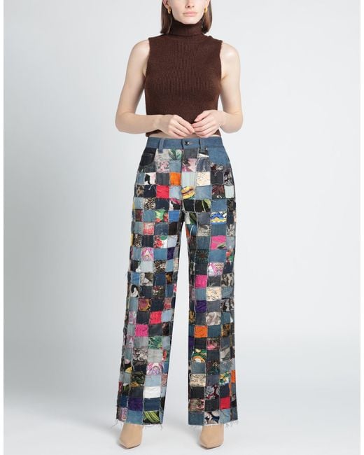 Dolce & Gabbana Blue Jeans Synthetic Fibers, Cotton, Viscose, Elastane, Calfskin