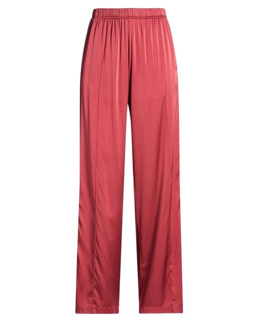 Forte_forte Red Pants Silk, Elastane