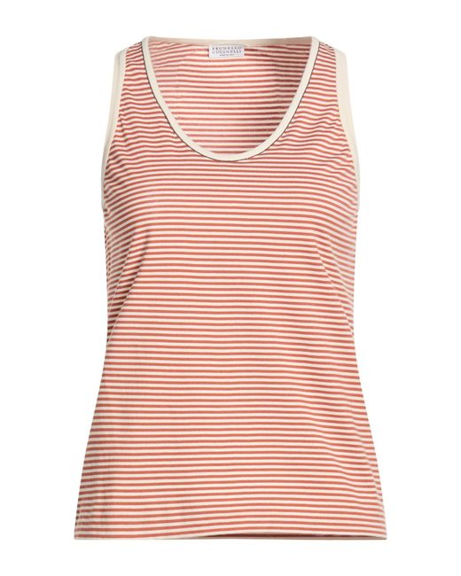 Brunello Cucinelli Pink Brick Tank Top Cotton