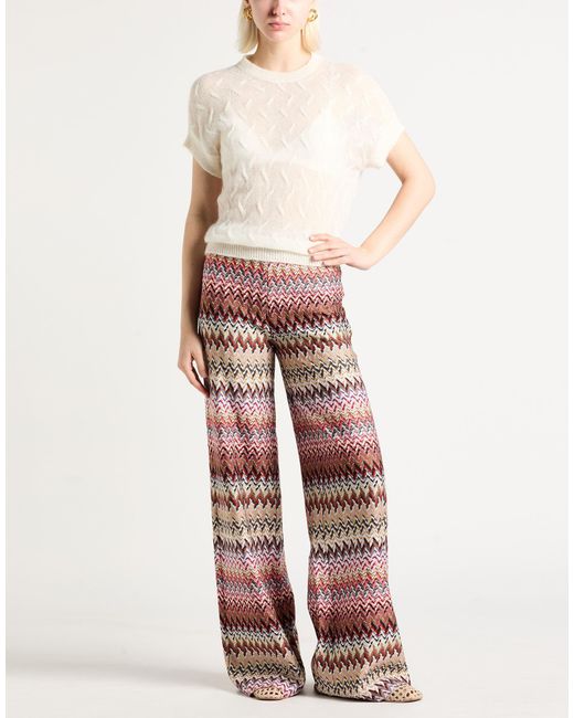 Missoni Red Pants Viscose, Metal Fiber, Polyamide