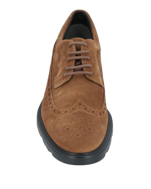 Hogan Brown Lace-Up Shoes Leather for men