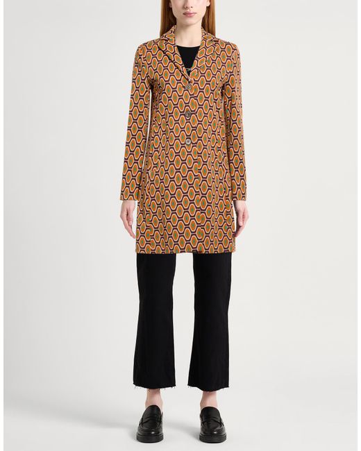 Maliparmi Brown Overcoat & Trench Coat Polyester