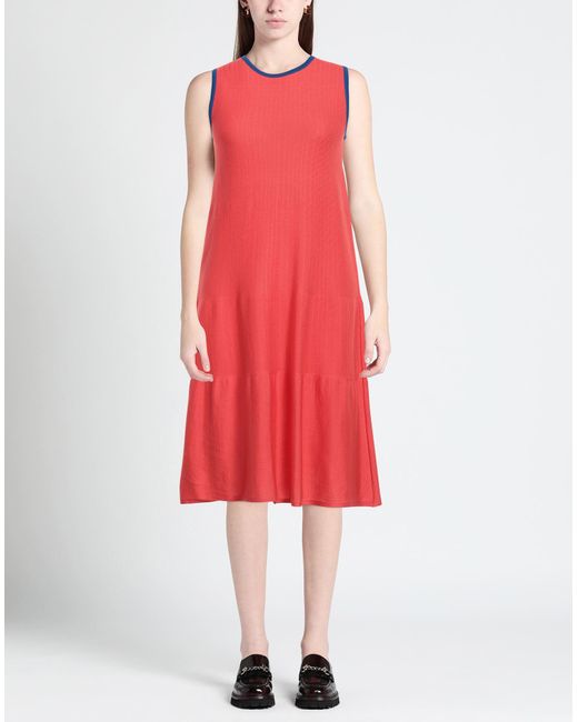 NEERA 20.52 Red Midi Dress