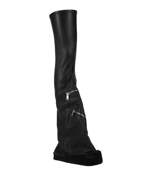 Rick Owens Black Boot Leather